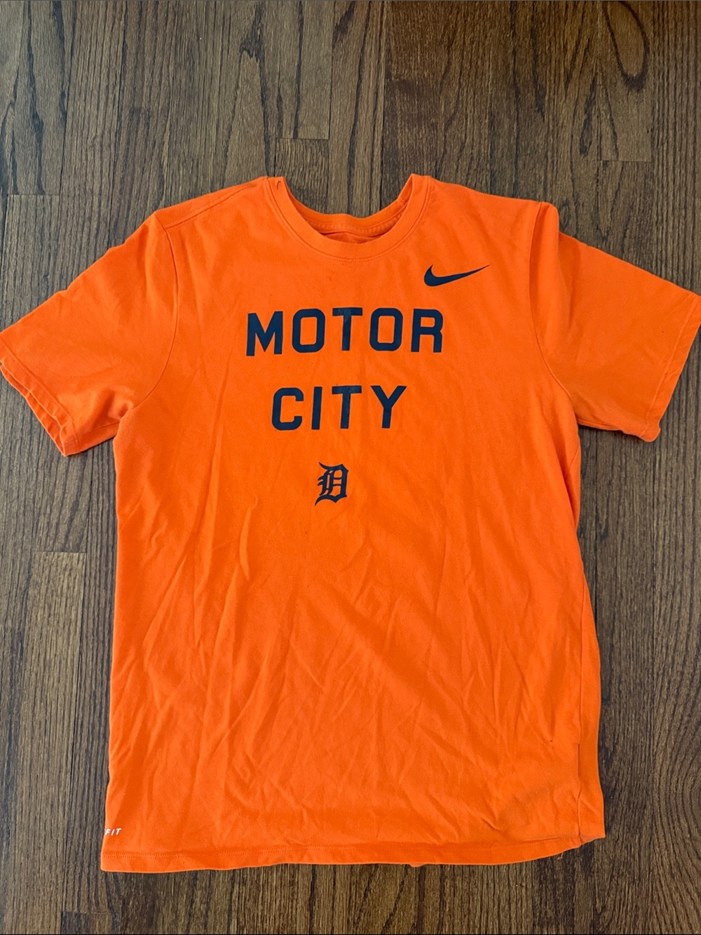 Nike Orange 'Motor City' Short Sleeve Dri-Fit Tee
